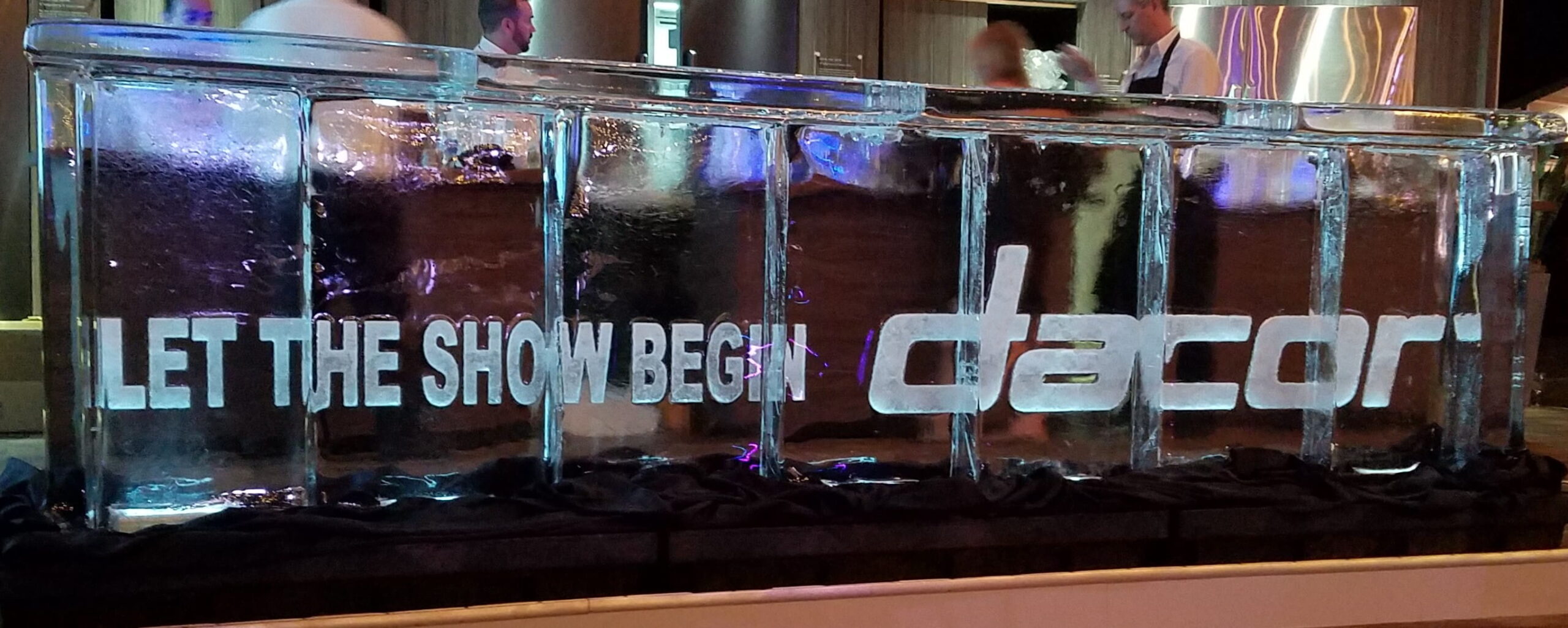 Dasani branded ice bar display