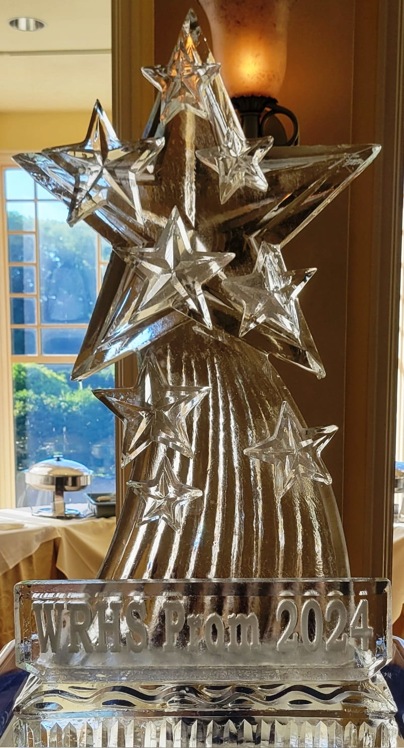 Star-shaped ice sculpture centerpiece