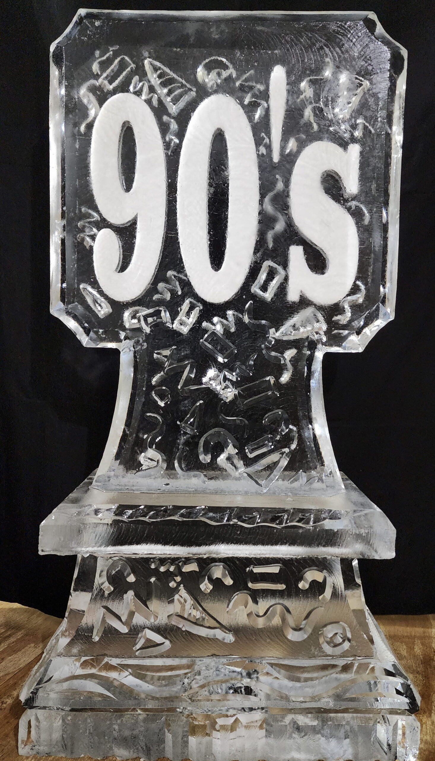 90's themed custom ice sculpture