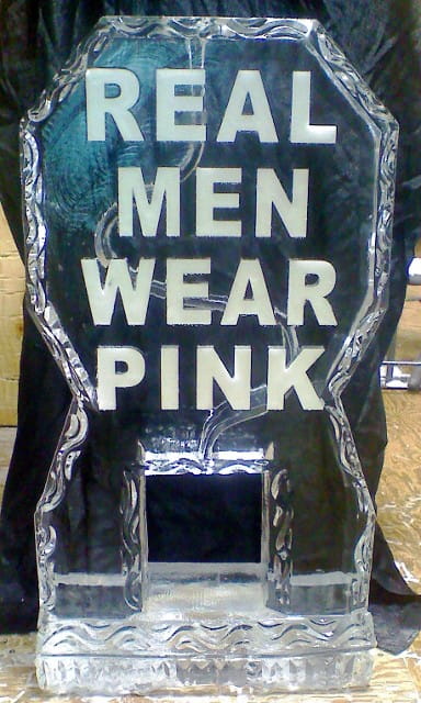 Men Wear Pink charity ice sculpture