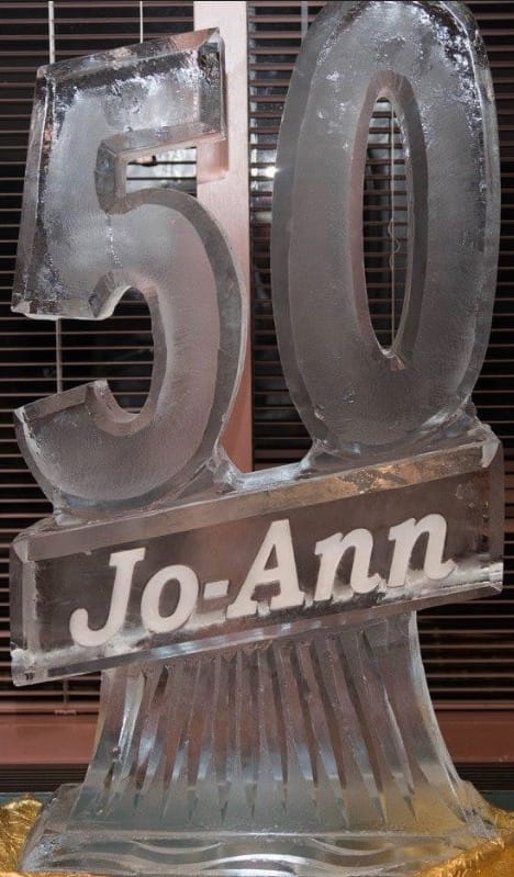 Custom 50th birthday ice sculpture