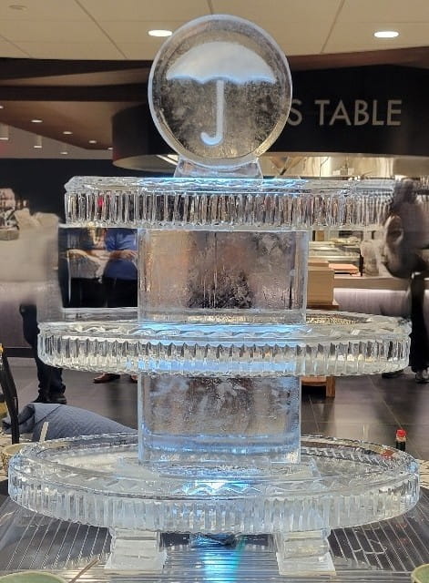 Two-tier custom ice display stand