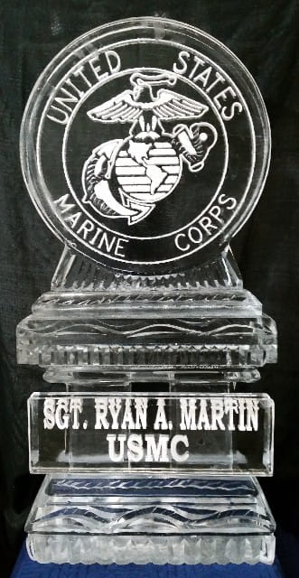 United States Marine Corps emblem ice sculpture