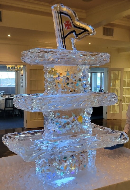Multi-tier illuminated ice buffet display