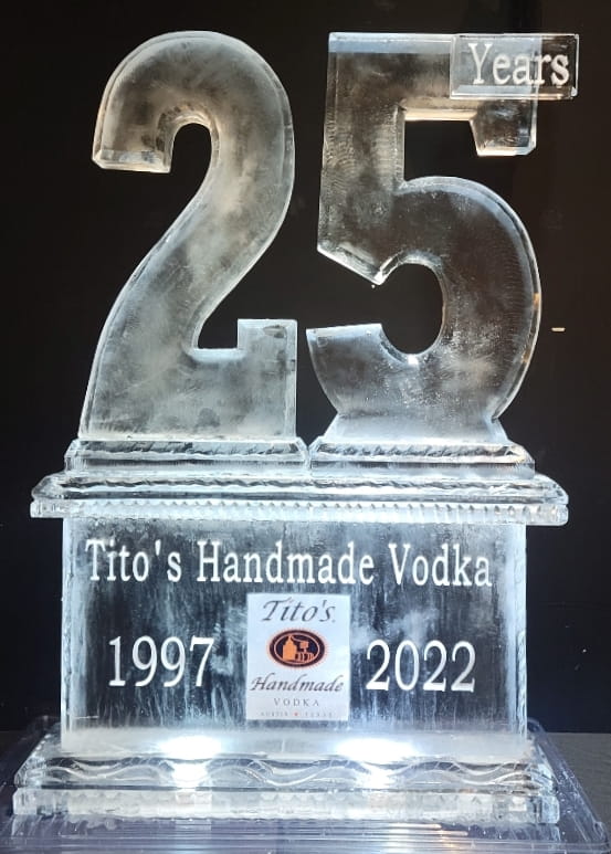 Tito's Handmade Vodka 25th anniversary ice sculpture