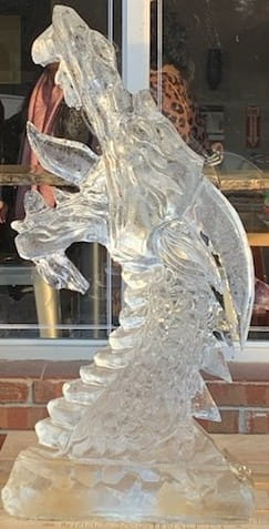 Leaping dolphin ice sculpture