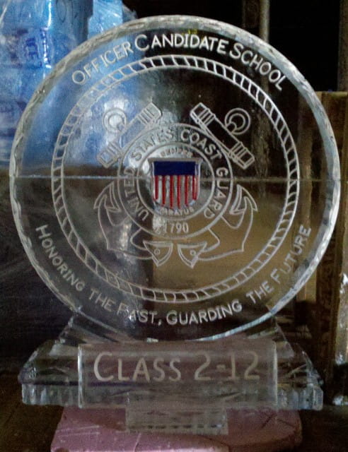 United States Coast Guard emblem ice sculpture