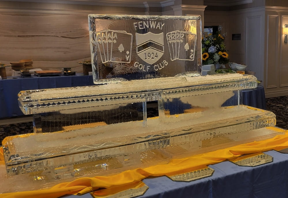Ten Pin Ale House branded ice sculpture