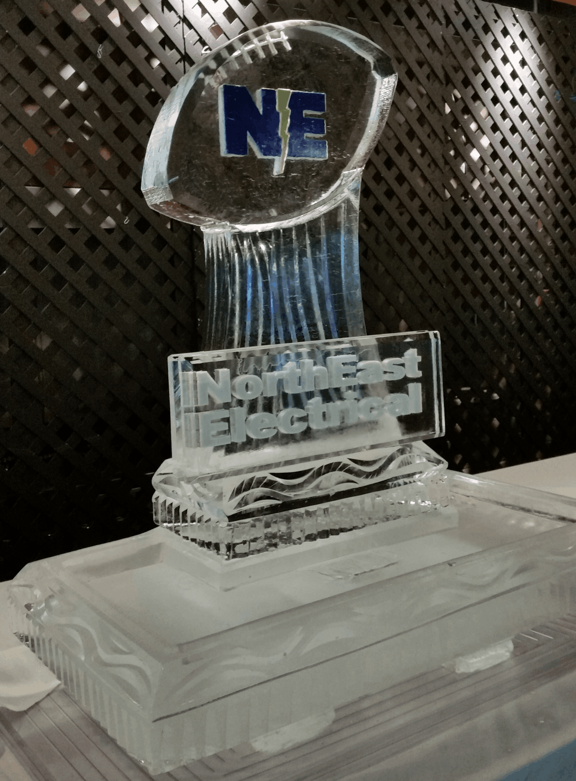 Custom engraved event logo ice sculpture