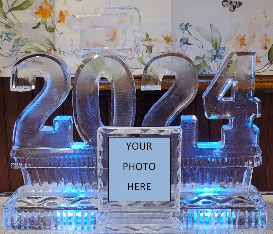 2024 graduation ice sculpture with photo insert