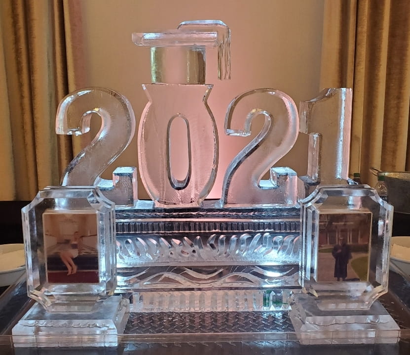 2021 ice sculpture with beverage luge
