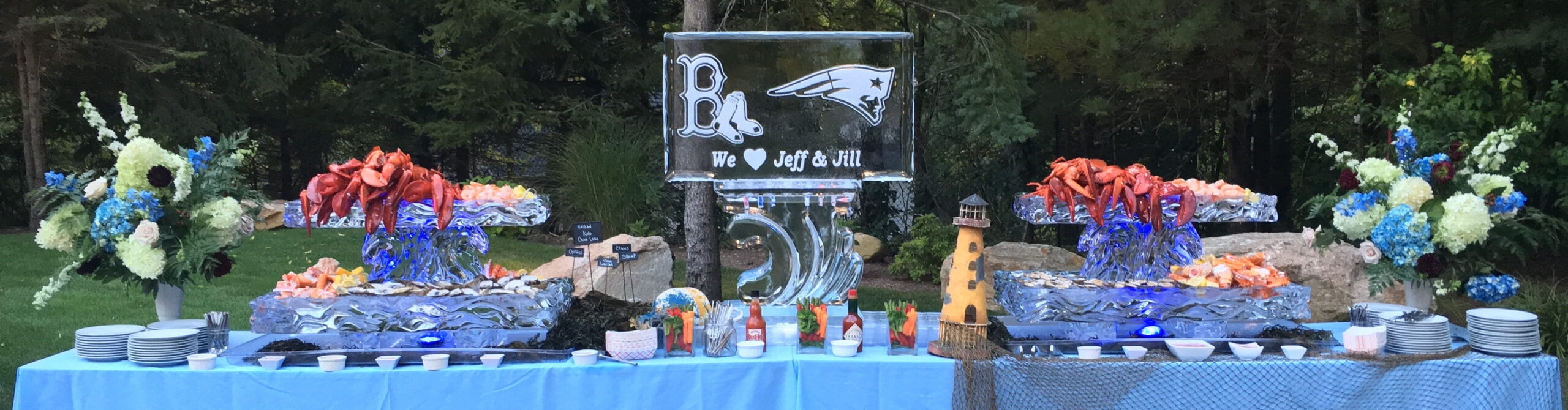 Outdoor custom ice sculpture event display