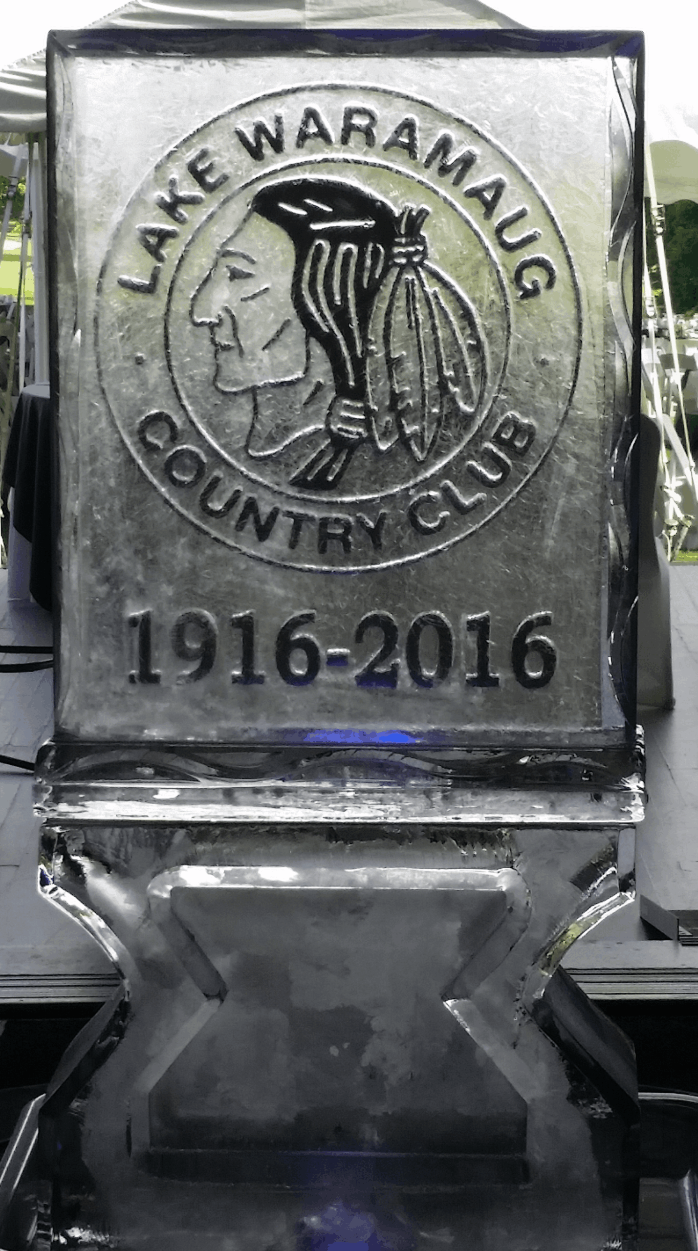 Country Club 1916 to 2016 centennial anniversary ice sculpture block