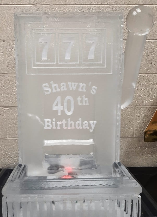 Shawn's 40th Birthday custom ice sculpture