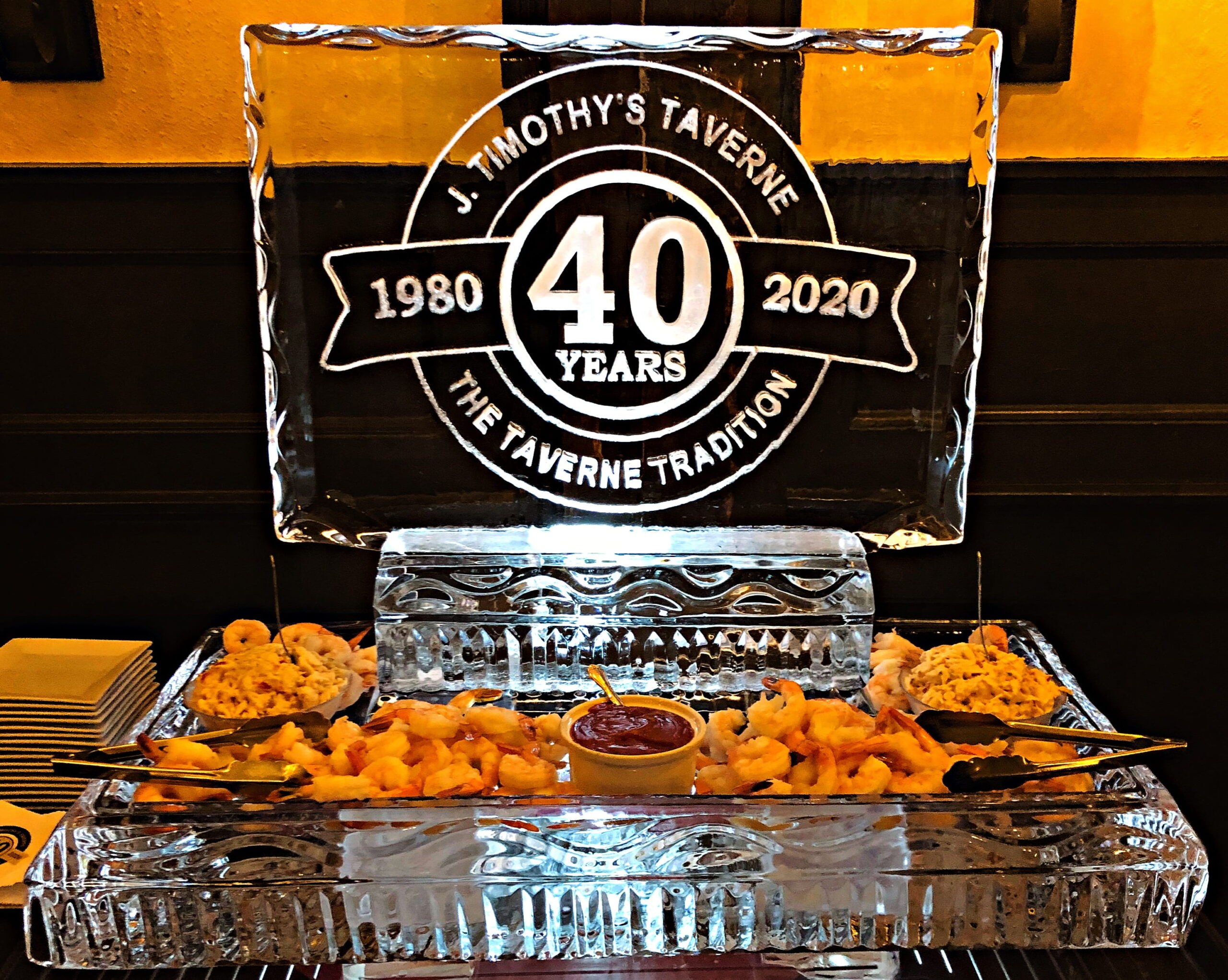 Tommy's Tavern 40th anniversary ice sculpture