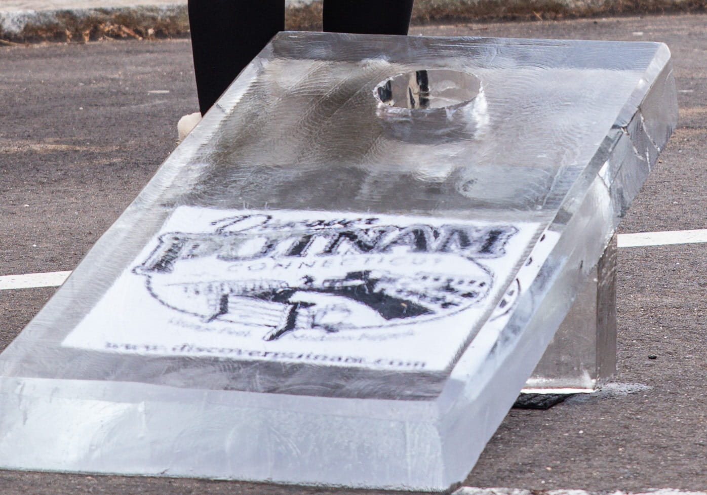 Town of Putnam custom engraved seal ice sculpture block