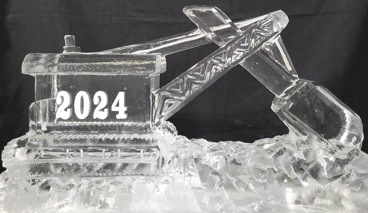 Airplane-shaped ice sculpture