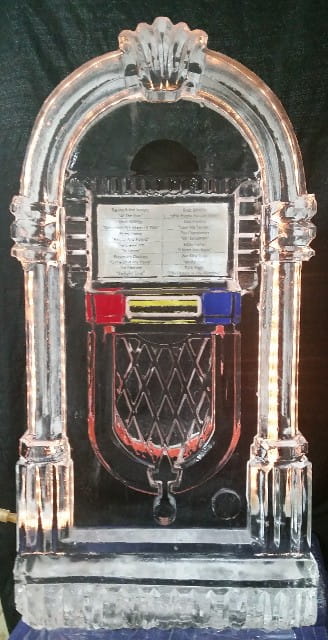 Treble clef music note ice sculpture