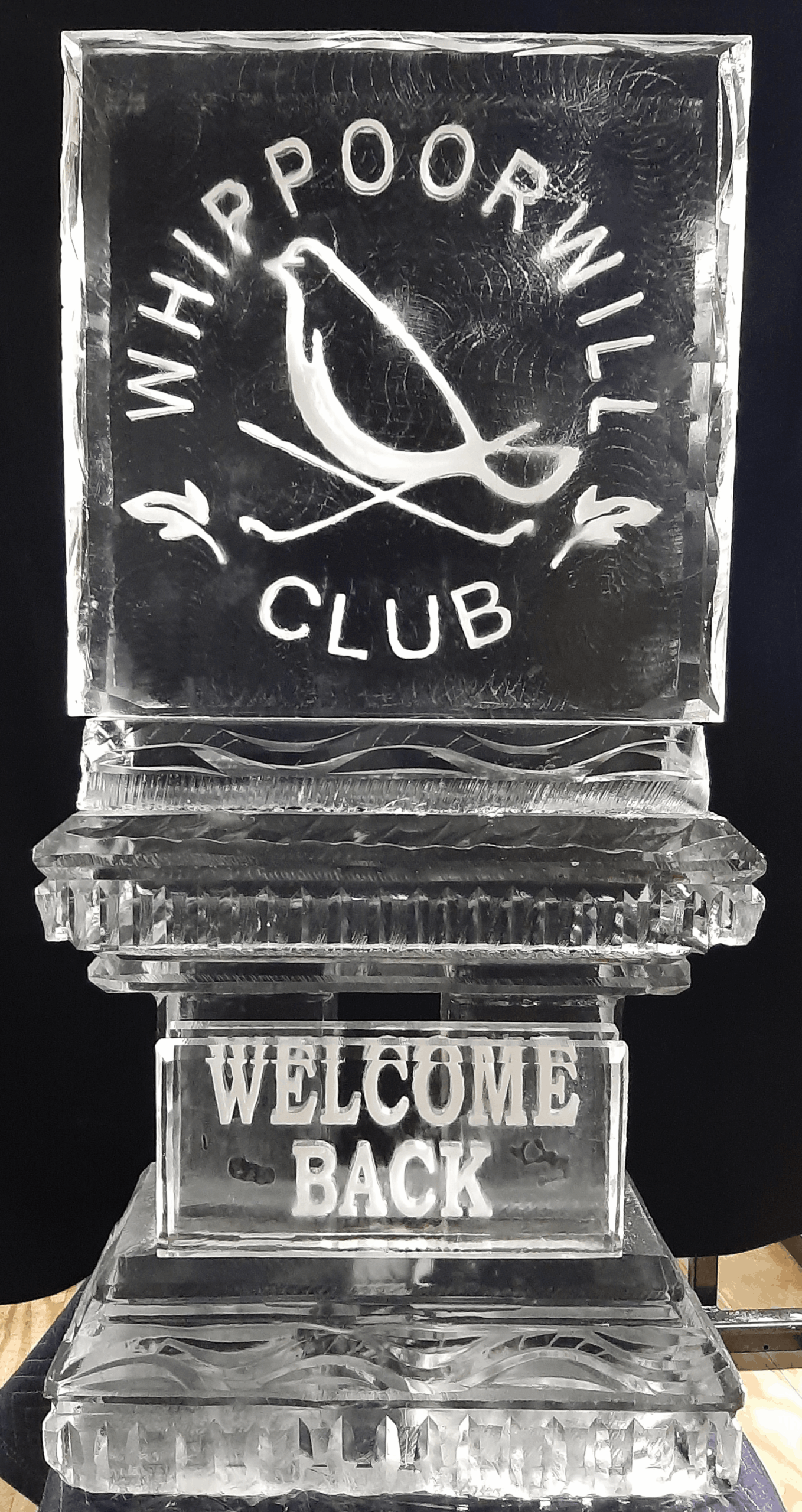 Wethersfield Country Club golf themed custom ice carving