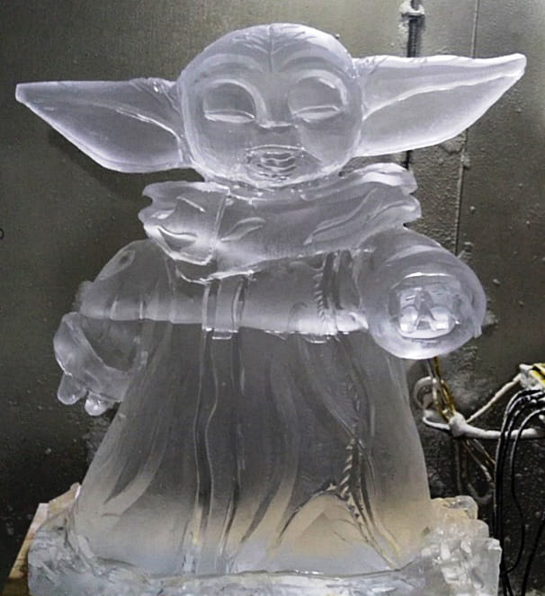 Baby Yoda (Grogu) ice sculpture
