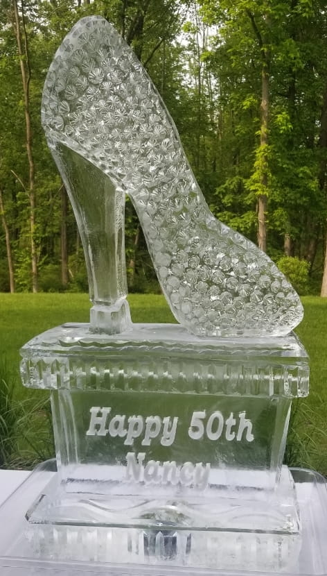 Cinderella glass slipper ice sculpture