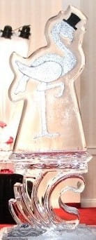 Wedding champagne flute ice sculpture